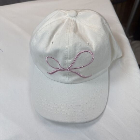 SHEIN Accessories - SHEIN Hat White Baseball Hat With Pink Bow NWOT